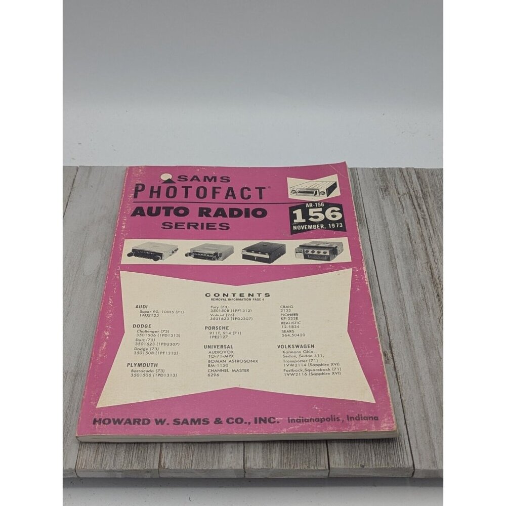 Original Sams PhotoFact Auto Radio Series Book AR-156 November 1973